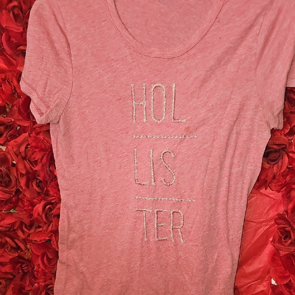 Hollister Mauve Pink Short Sleeve Logo Tee Size Large